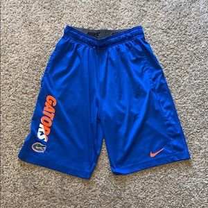 Blue Nike Florida Gator shorts.